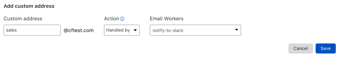 the Action selector for the rule now has the option to be handled by a Worker in addition to forward and drop options