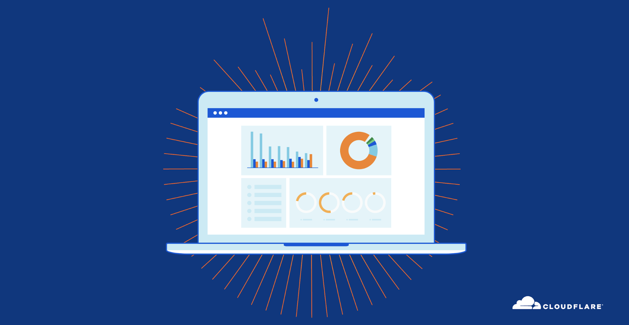 Hero image of laptop displaying analytics dashboard