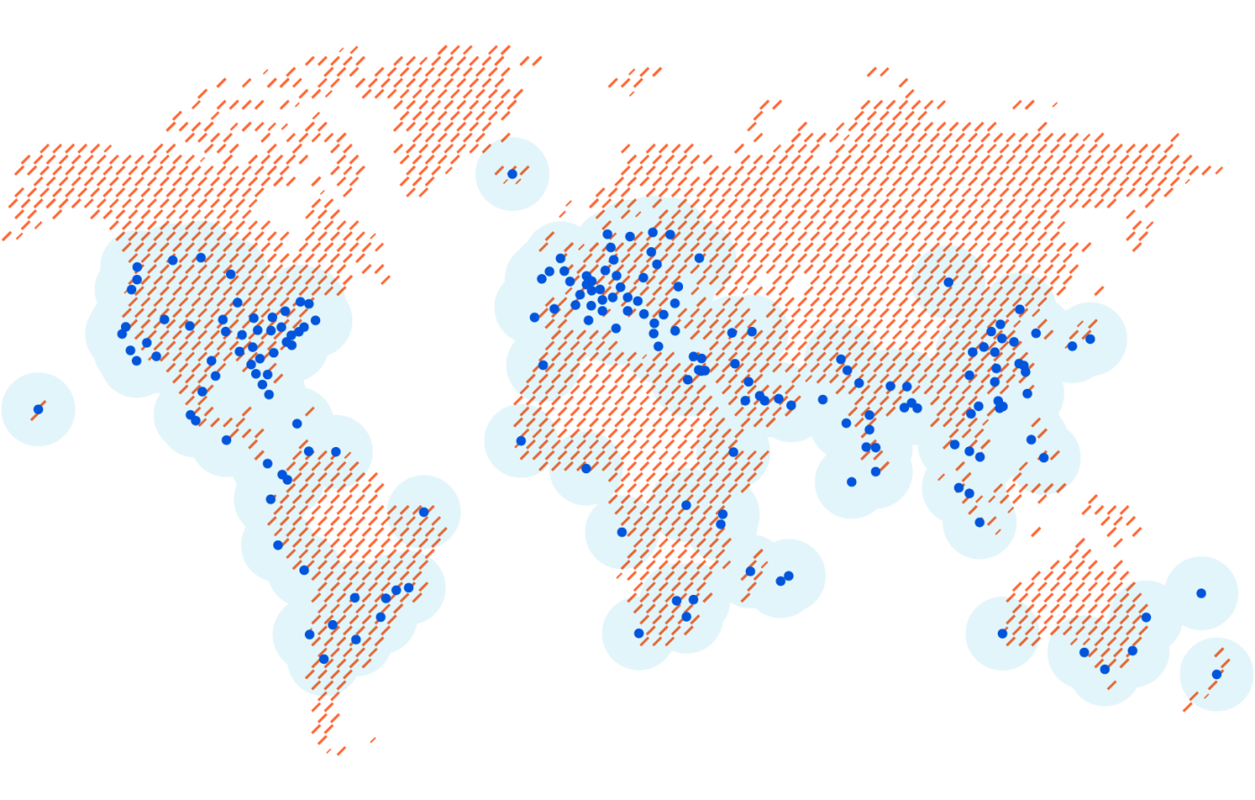 Mapa da rede da Cloudflare