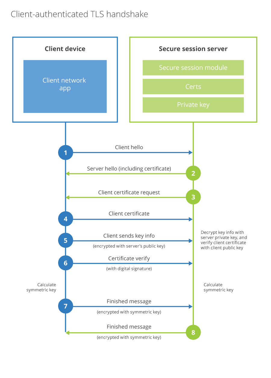 Client authenticated TLS handshake