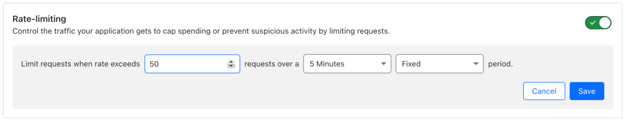 Set up rules for rate limiting traffic