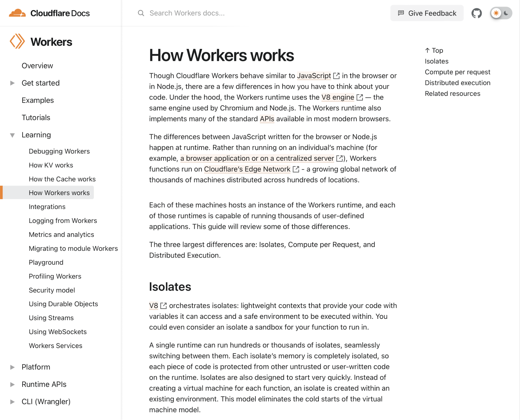 Cloudflare’s Developer Documentation Engine using 1.0 with its updated design.