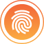 Security fingerprint - round icon