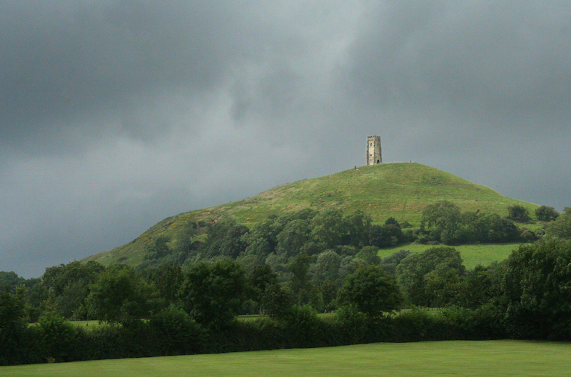 Storm clouds over Glastonbury Tor