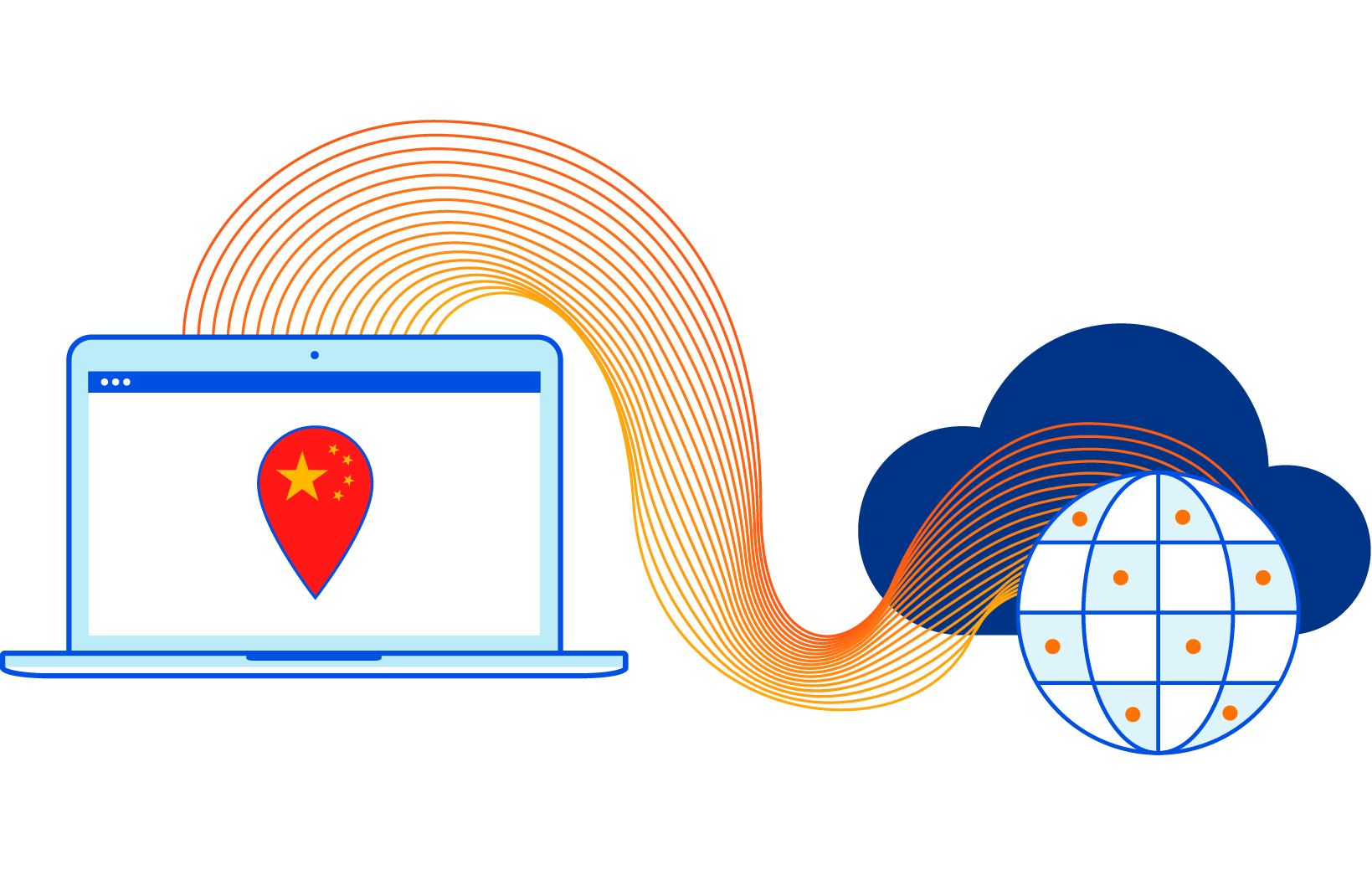 Illustrazione mappa di China Network
