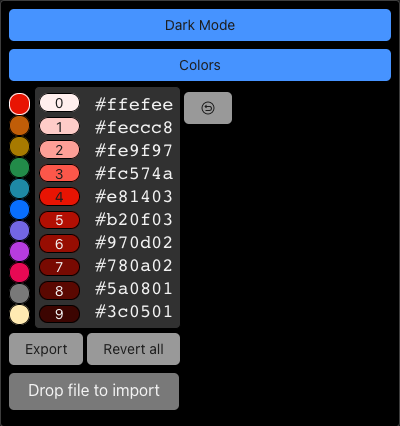 Color picker tool screenshot showing a color scale