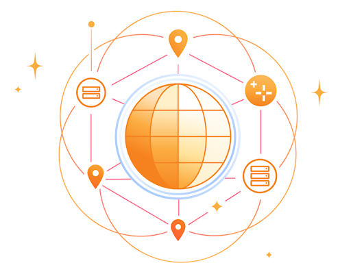 Illustration of a global network
