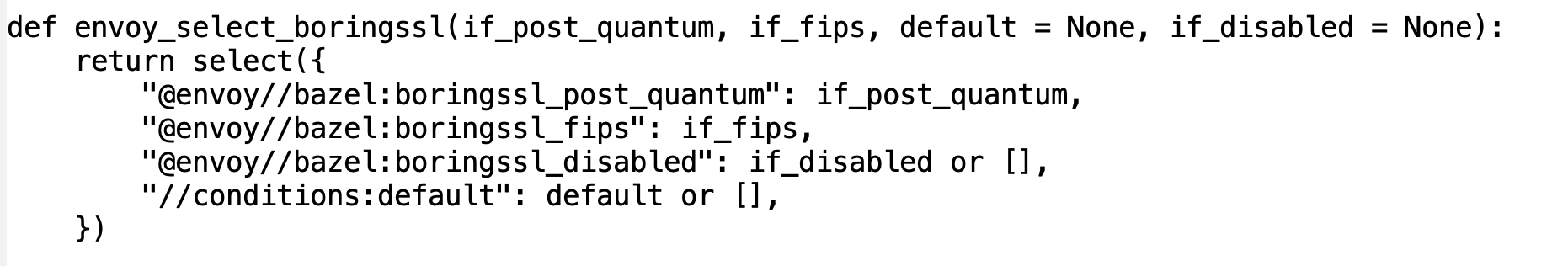 Image displaying an option to allow post-quantum cryptography in Envoy.