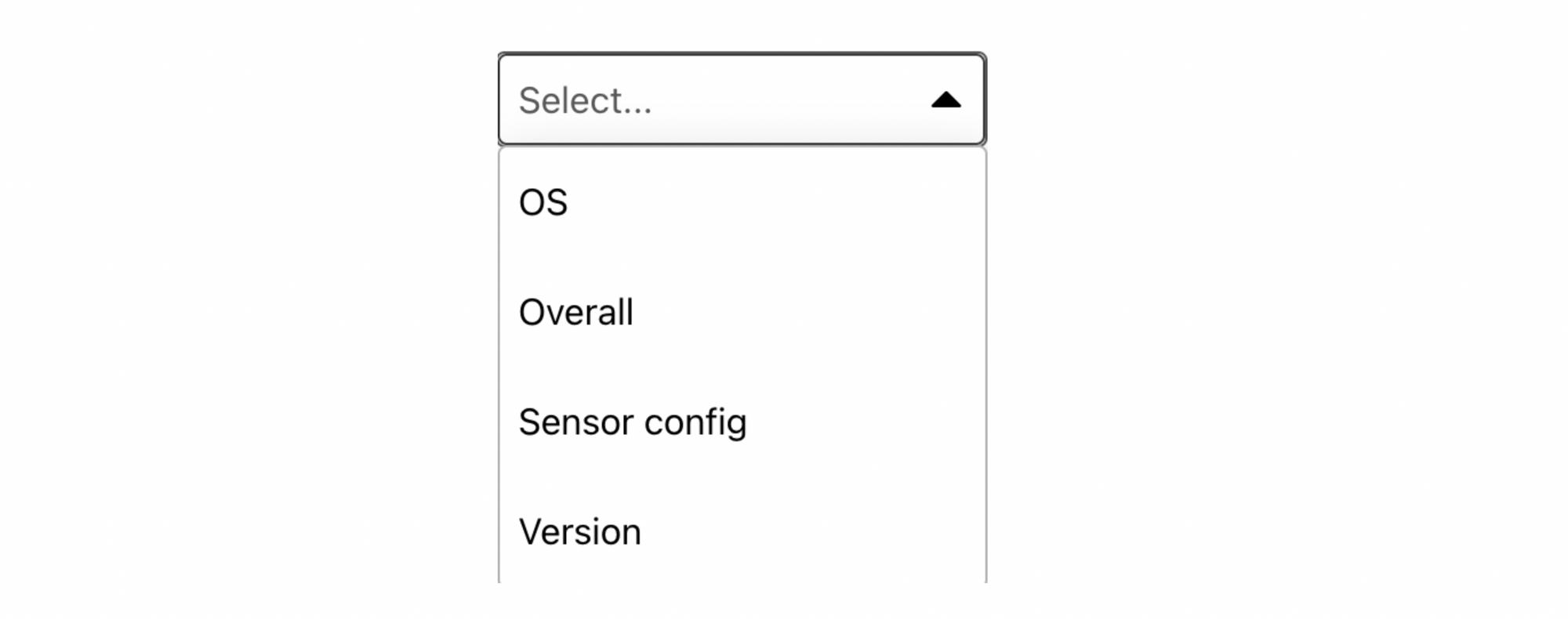 Dropdown showing possible CrowdStrike fields to build rules on. List includes OS, Overall, Sensor Config, Version