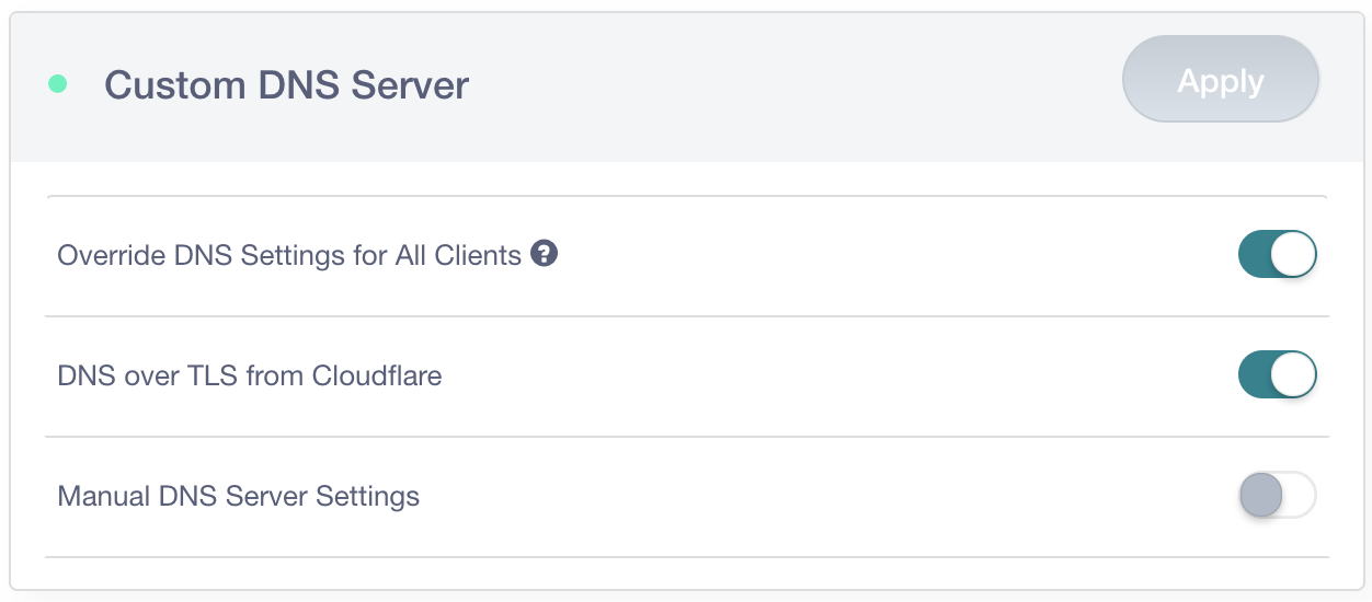 DNS over TLS from Cloudflare enabled