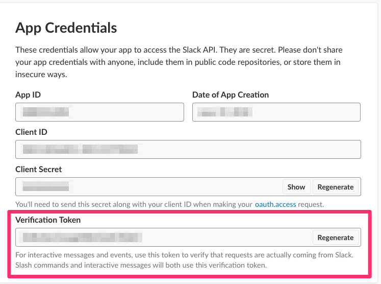 Slack: Fetch App Credentials