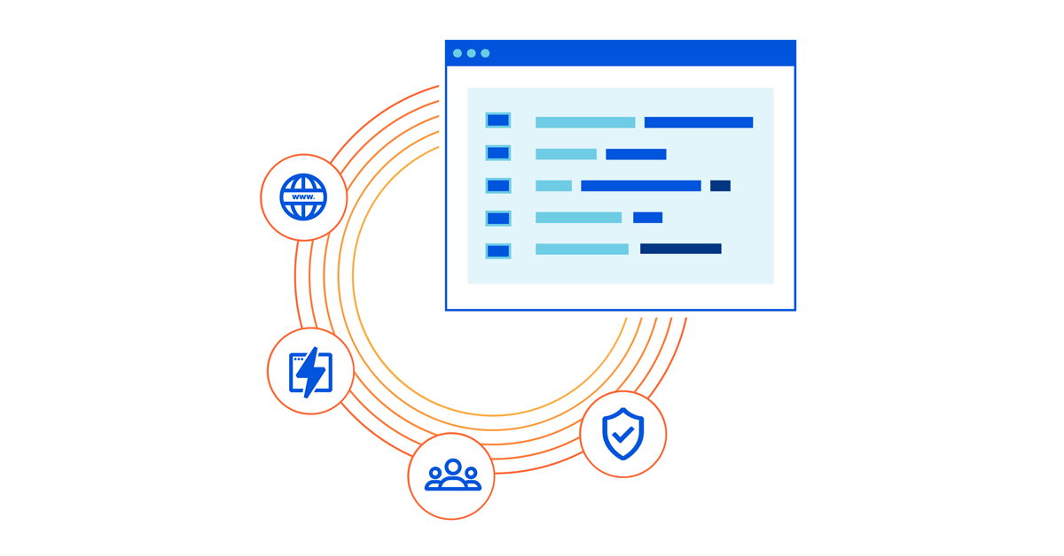 graphic depicting tasks taking place on the Cloudflare dashboard