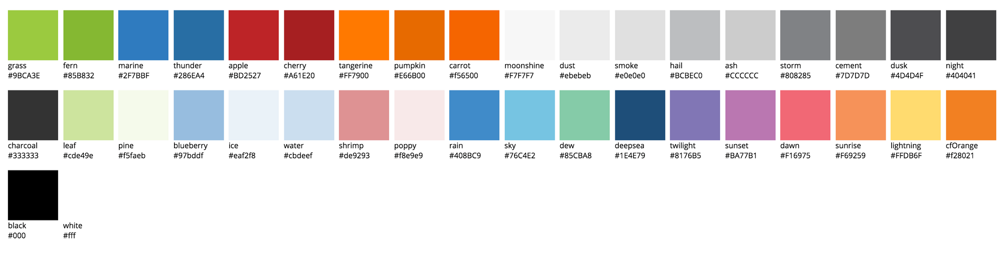 The color section of our theme file was partially ordered chronologically