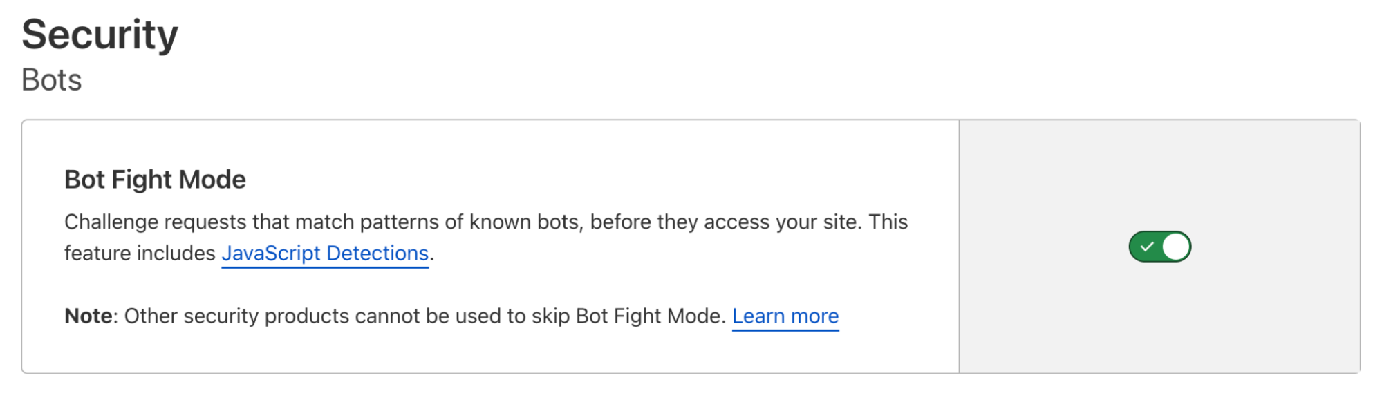 Bot Fight Mode issues computationally expensive challenges to bots to disincentivize attackers.