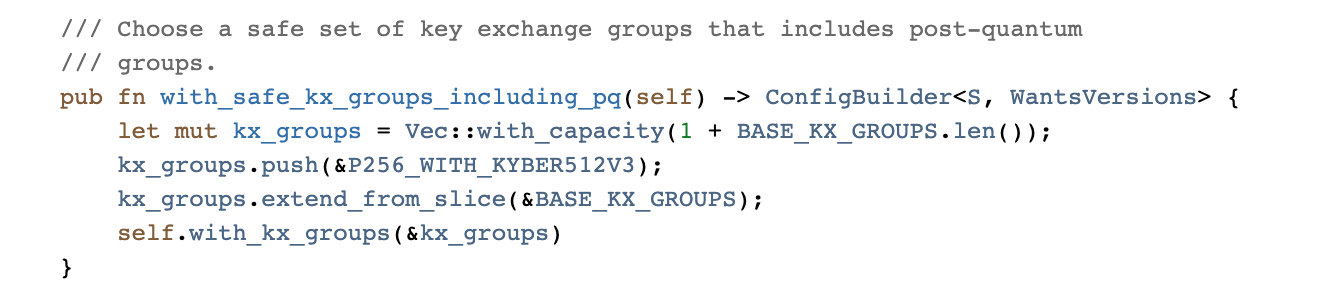 post-Quantum API for rustls.