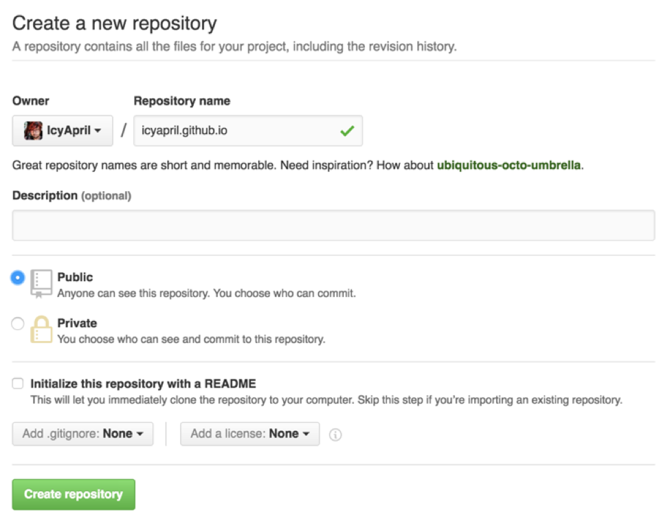 Creating a GitHub Pages repository