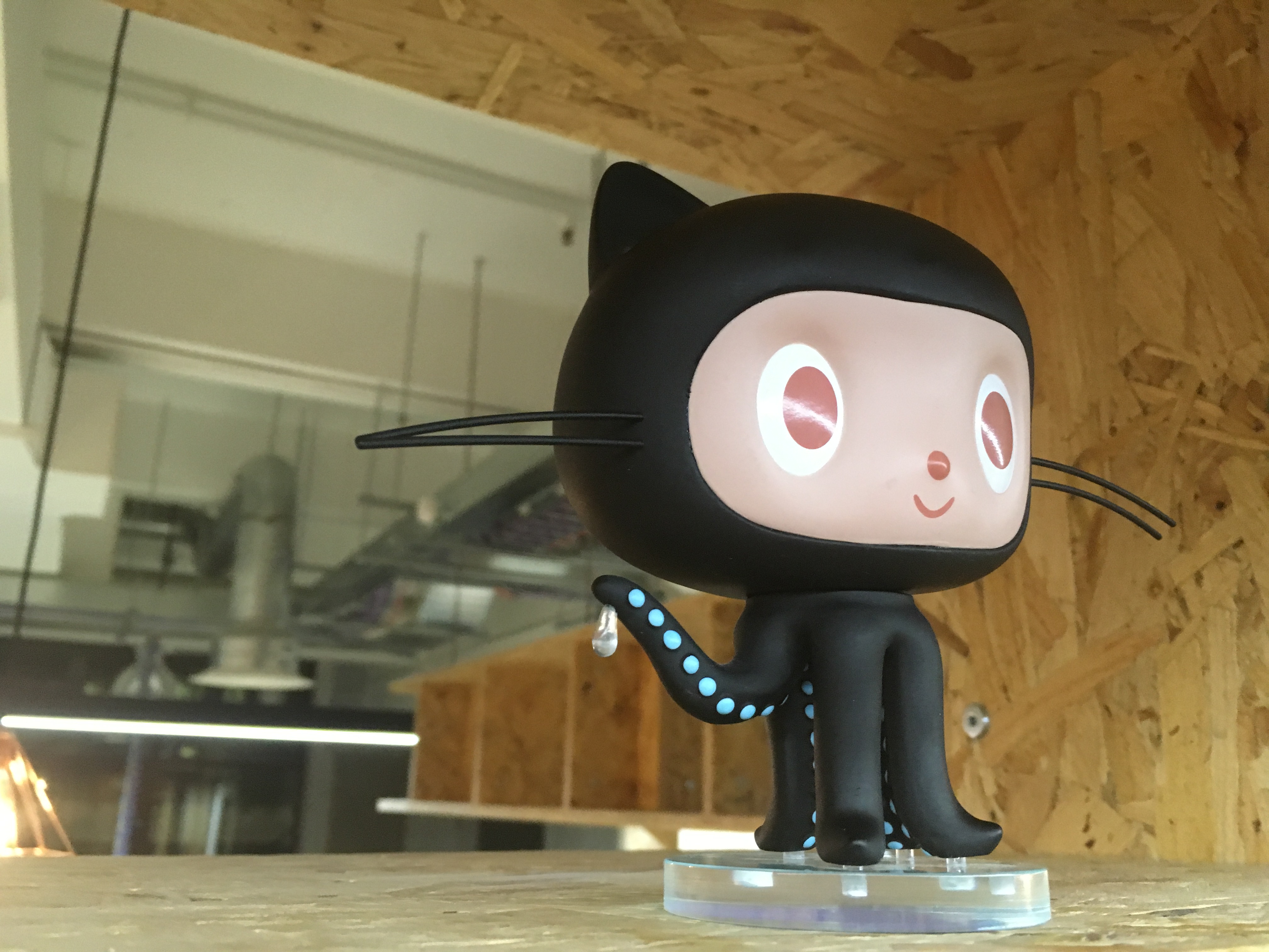 GitHub mascot in the CloudFlare London office